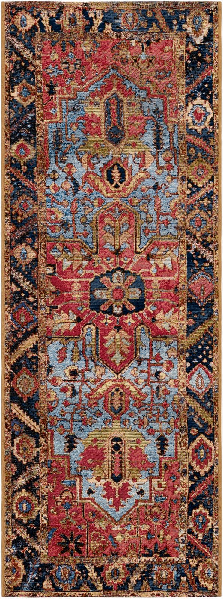  2' x 6'  Washable Traditional Indoor / Outdoor Runner Rug