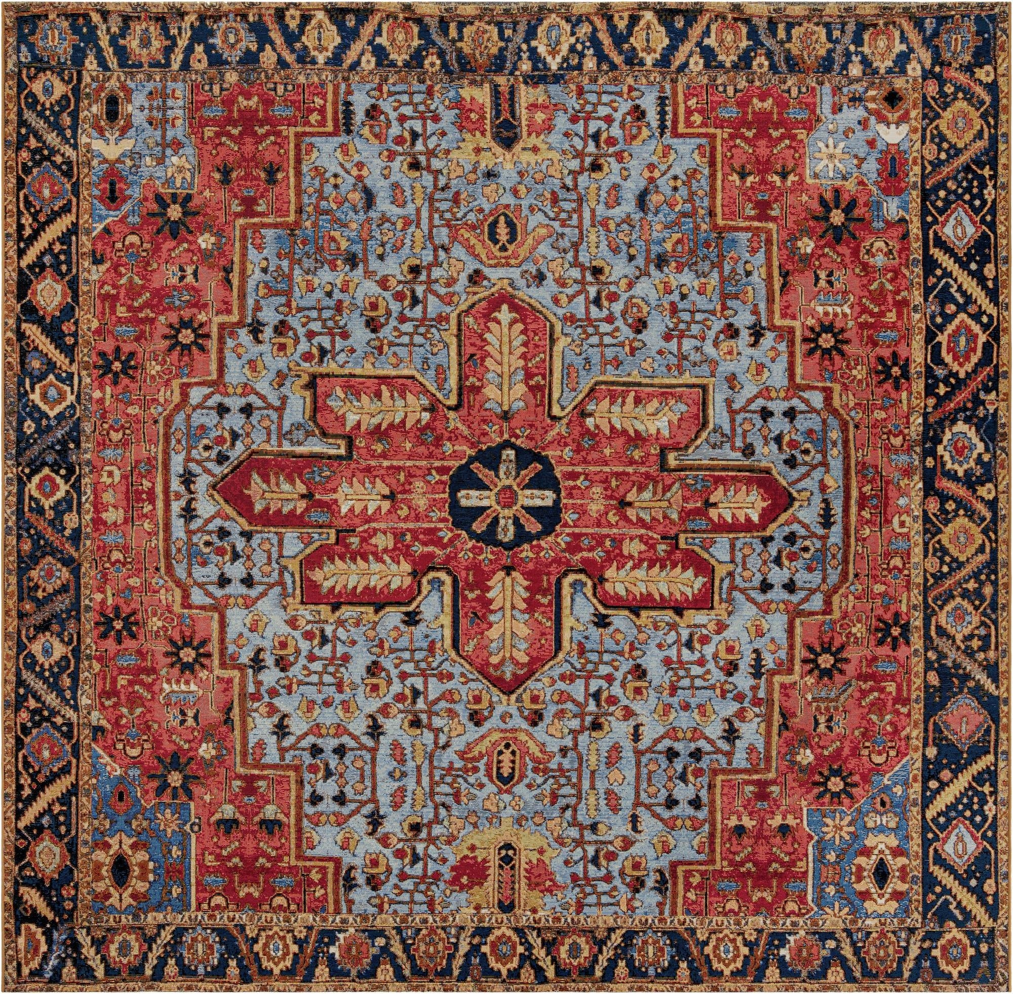  10' x 10'  Washable Traditional Indoor / Outdoor Square Rug