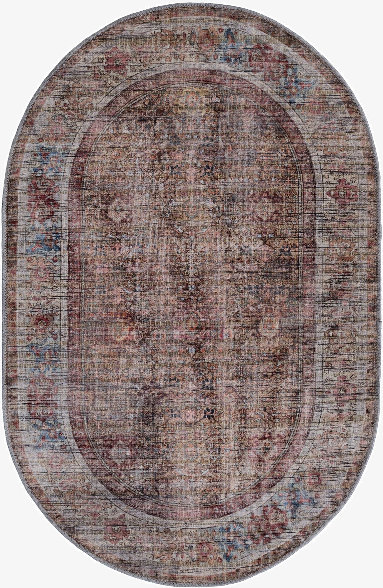  4' x 6'  Washable Nostalgia Oval Rug