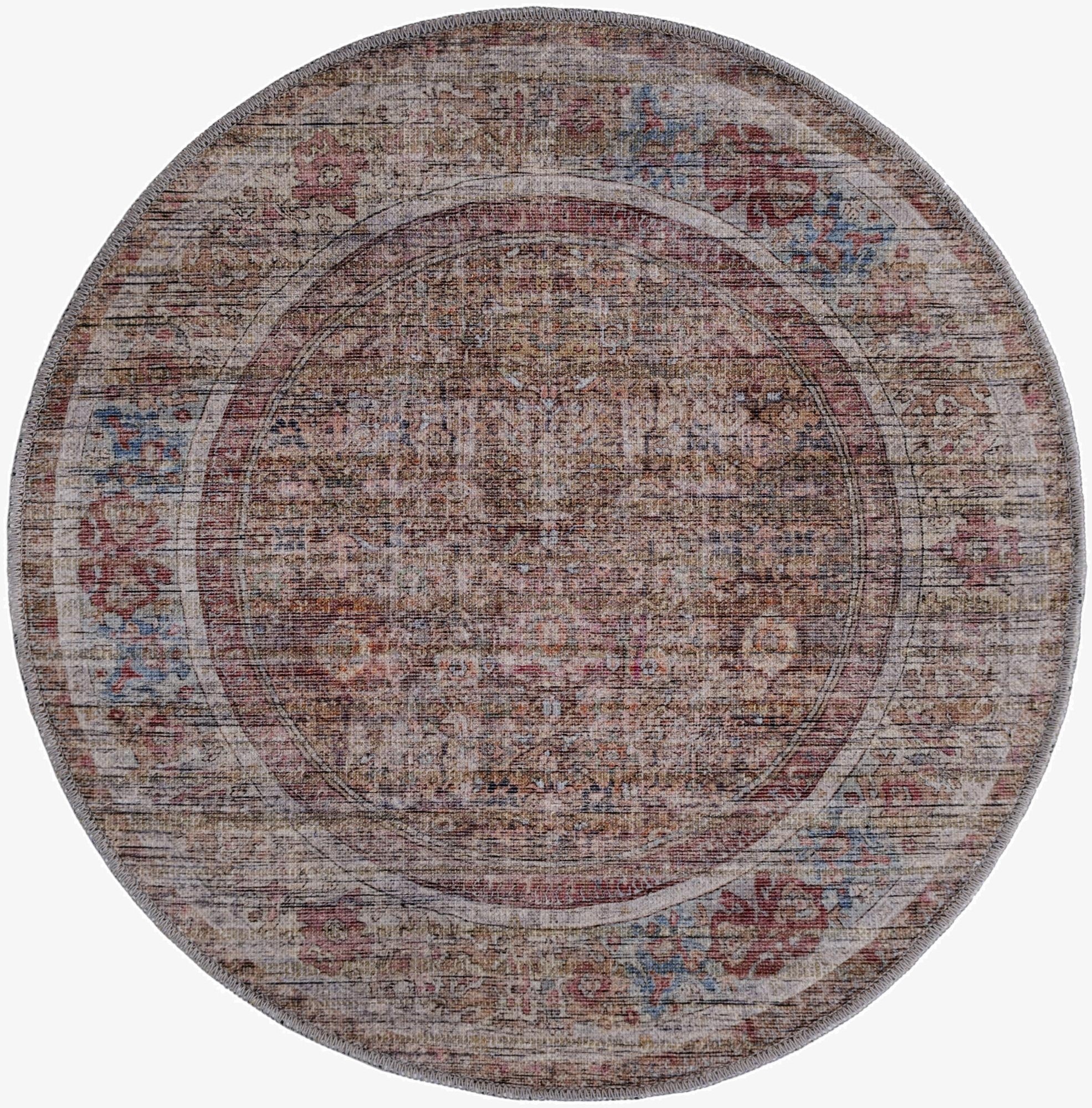 Primary image  3' 3 x 3' 3  Washable Nostalgia Round Rug
