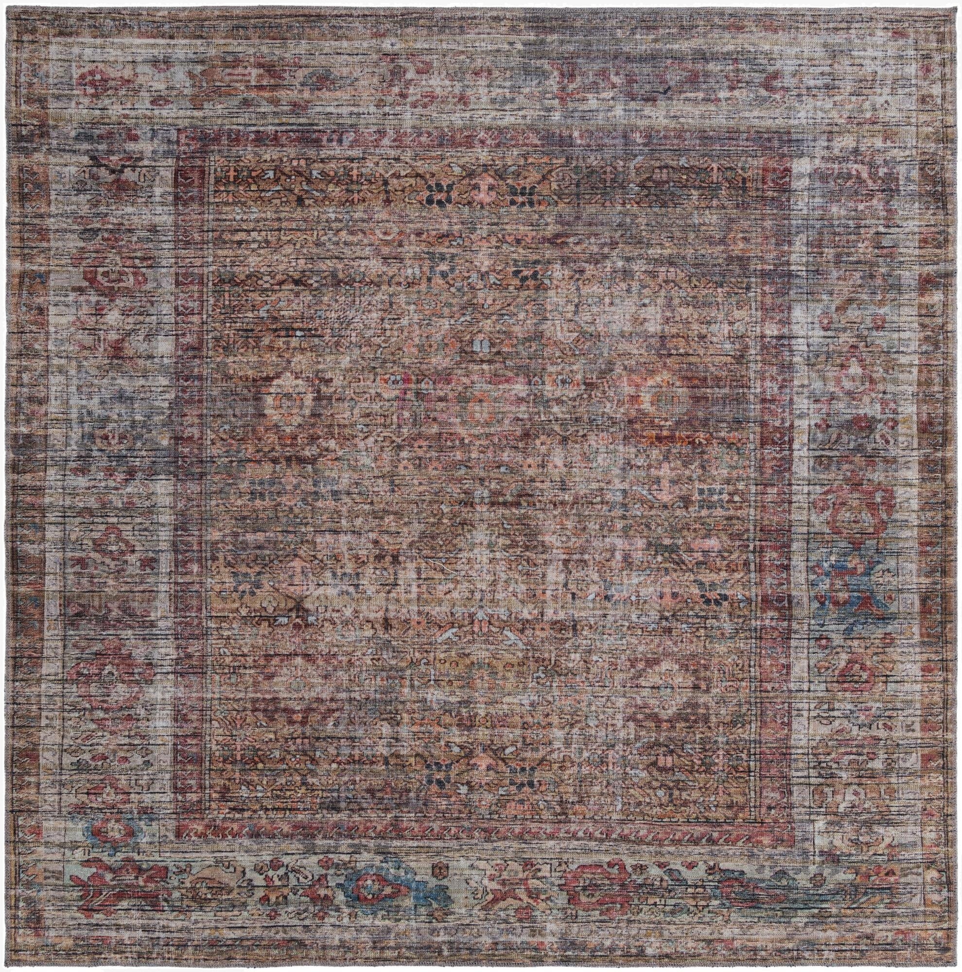  7' 10 x 7' 10  Washable Nostalgia Square Rug