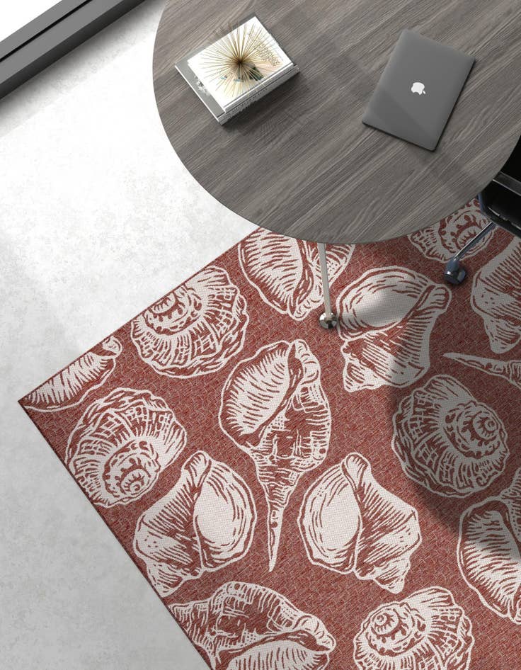 Detail image of  5' 3 x 8'  Washable Coastal Indoor / Outdoor Rug