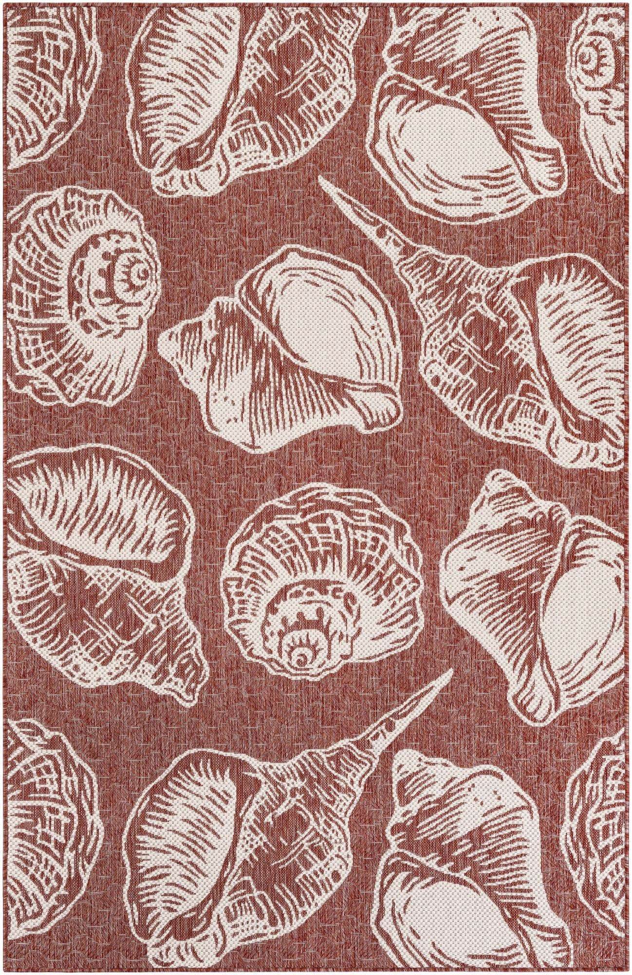  5' 3 x 8'  Washable Coastal Indoor / Outdoor Rug