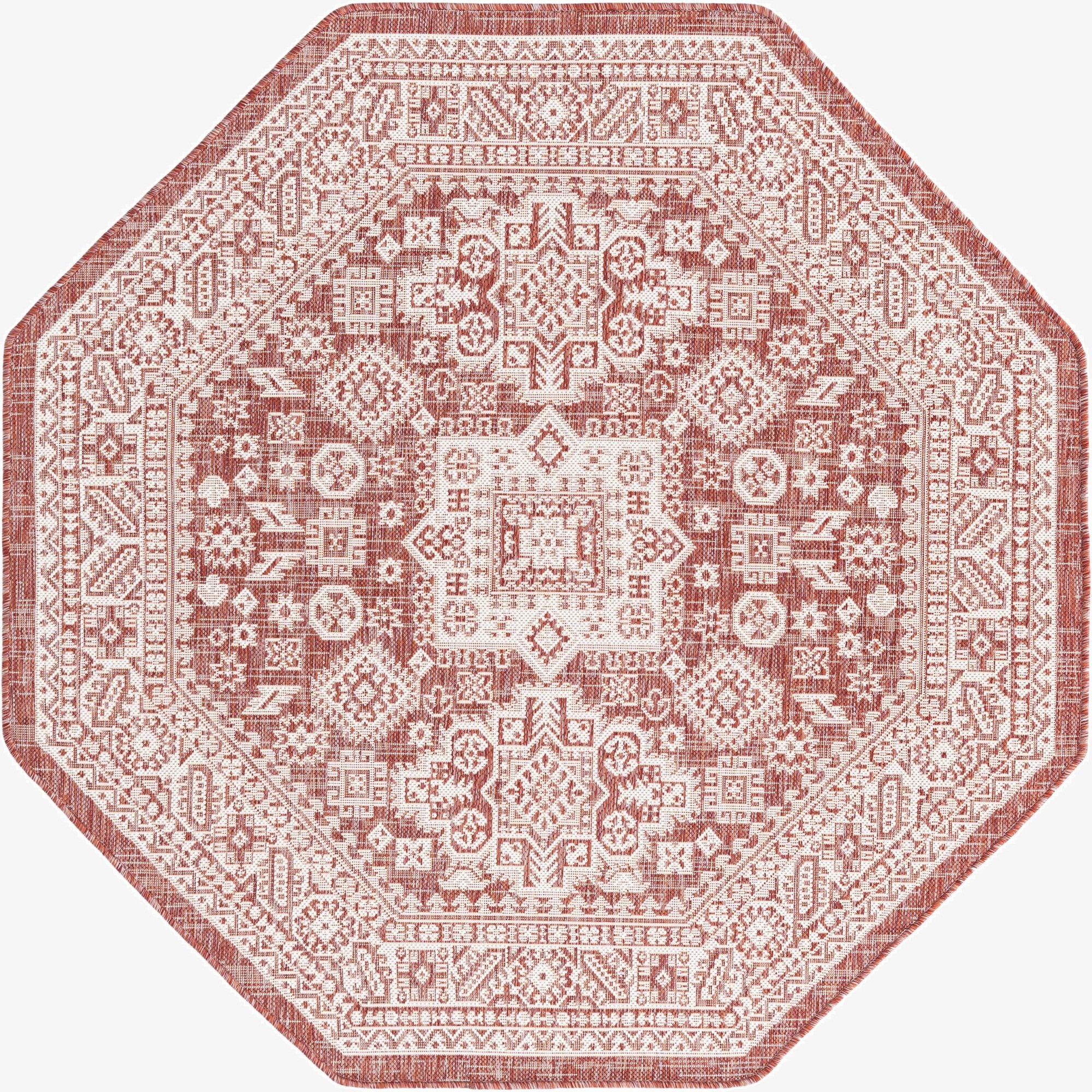  5' 3 x 5' 3  Washable Aztec Indoor / Outdoor Octagon Rug