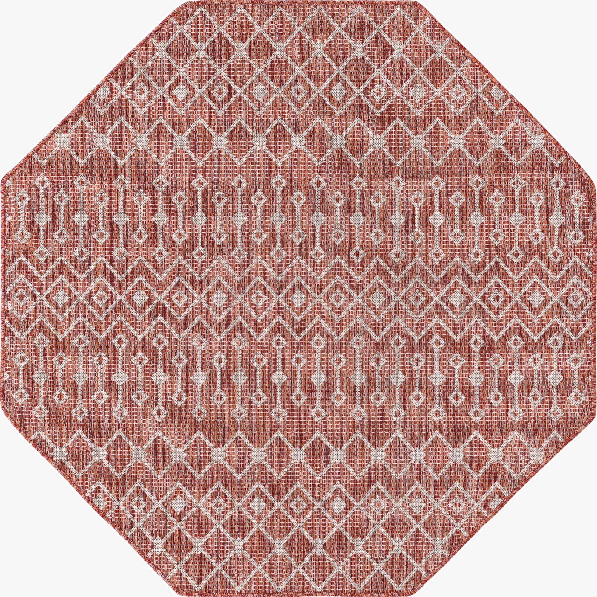  5' 3 x 5' 3  Washable Lattice Indoor / Outdoor Octagon Rug