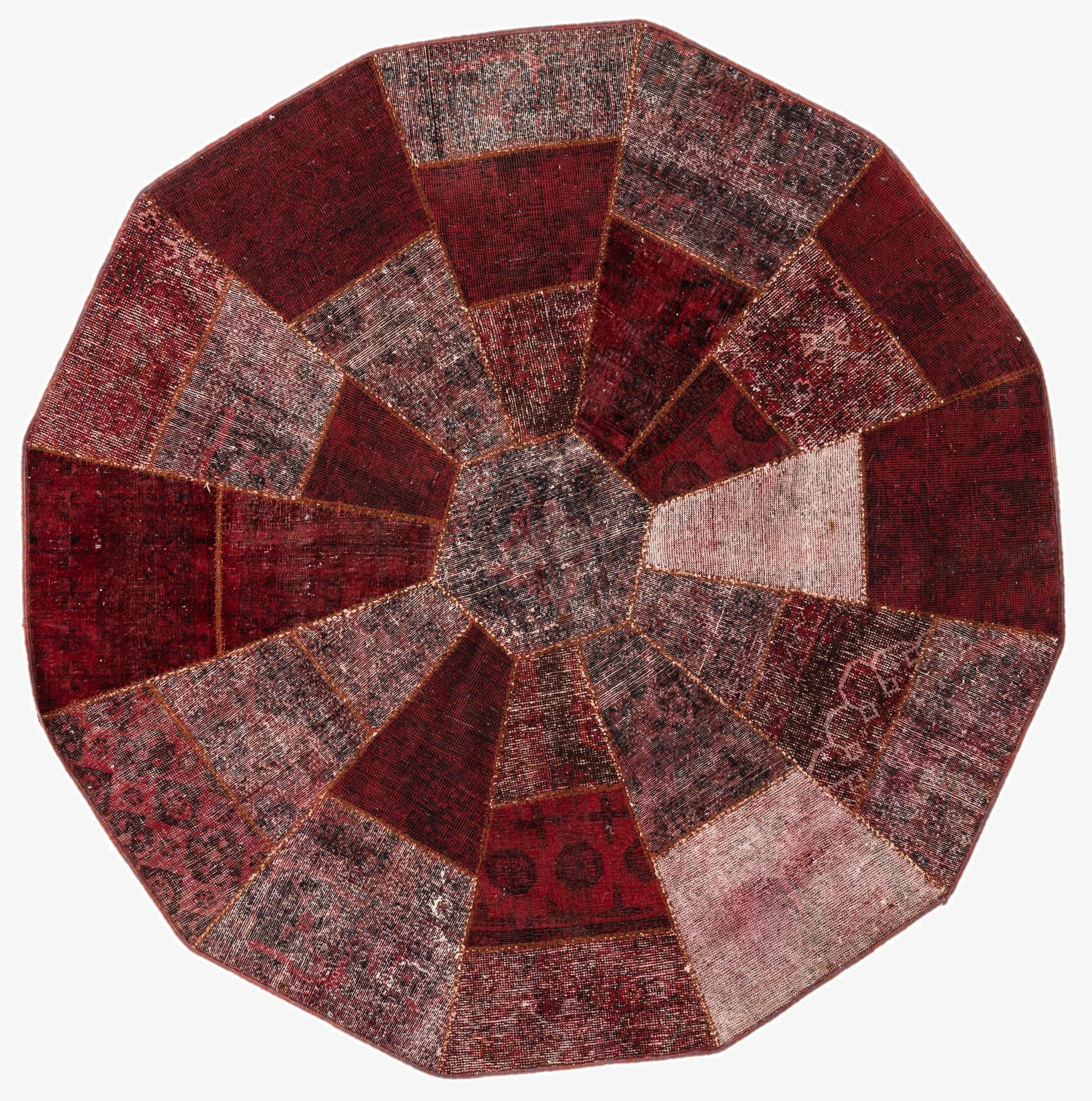  6' 10 x 6' 10  Hand Woven Ultra Vintage Wool Octagon Rug