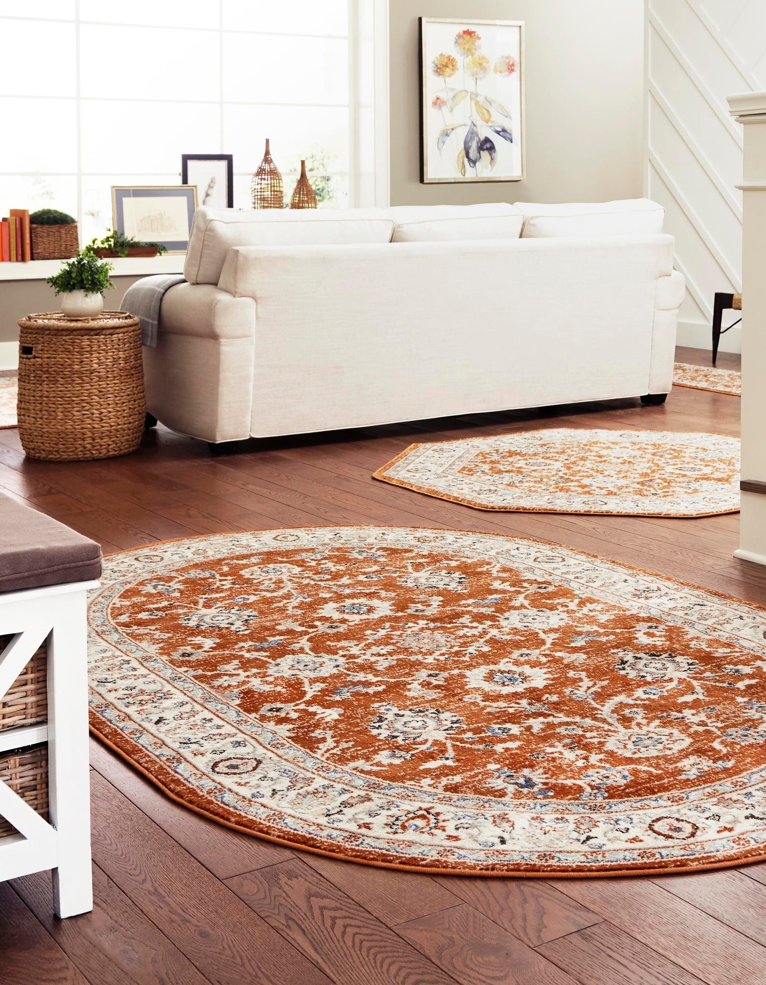 Rust Red 5' 3 x 8' Charlotte Oval Rug | Rugs.com
