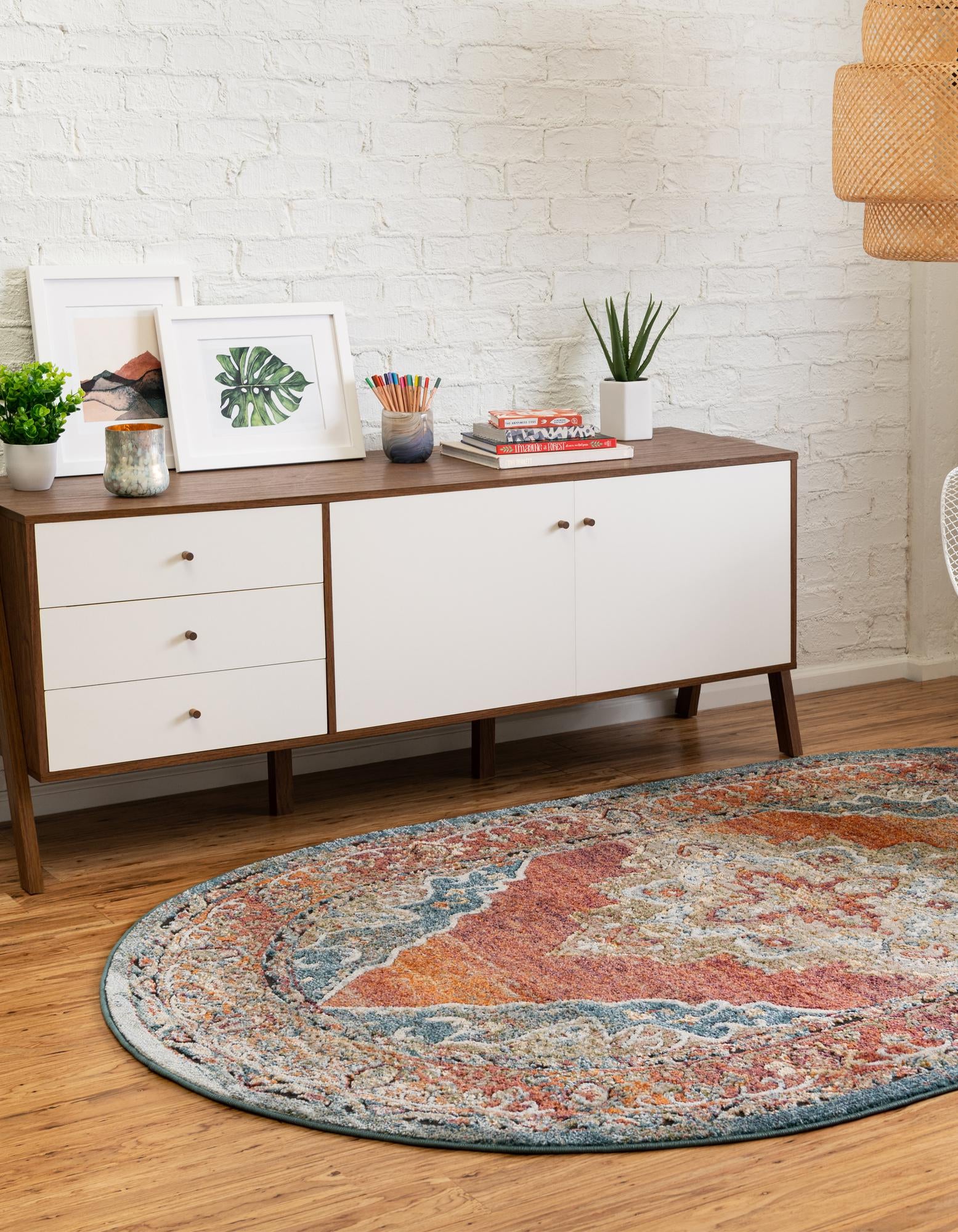 Rust Red 7' 10 x 10' Isabella Oval Rug | Rugs.com