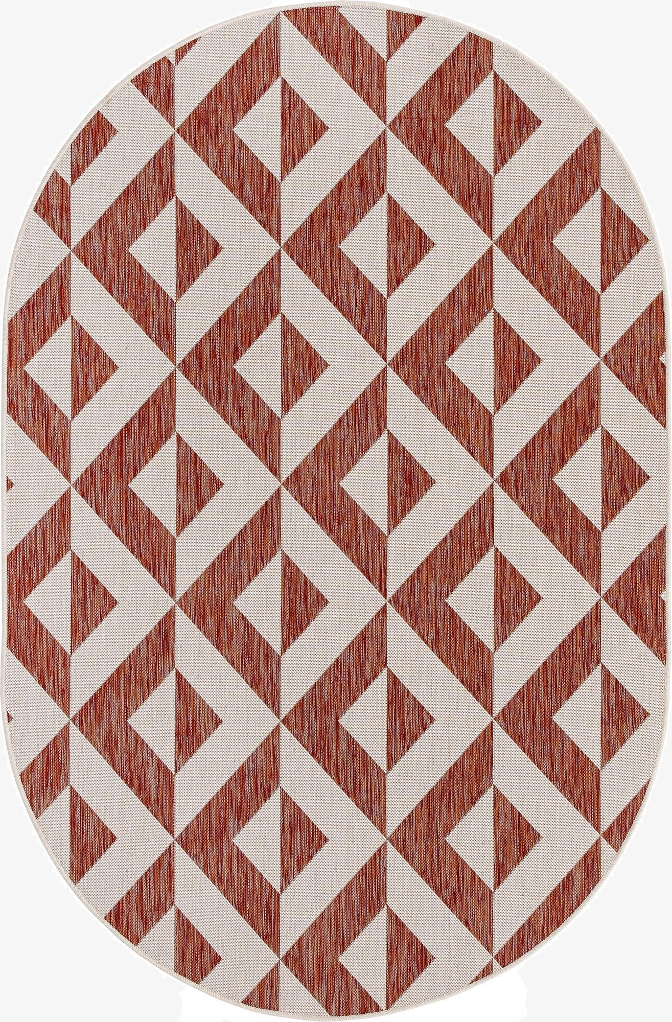  5' 3 x 8'  Washable Jill Zarin Napa Indoor / Outdoor Oval Rug