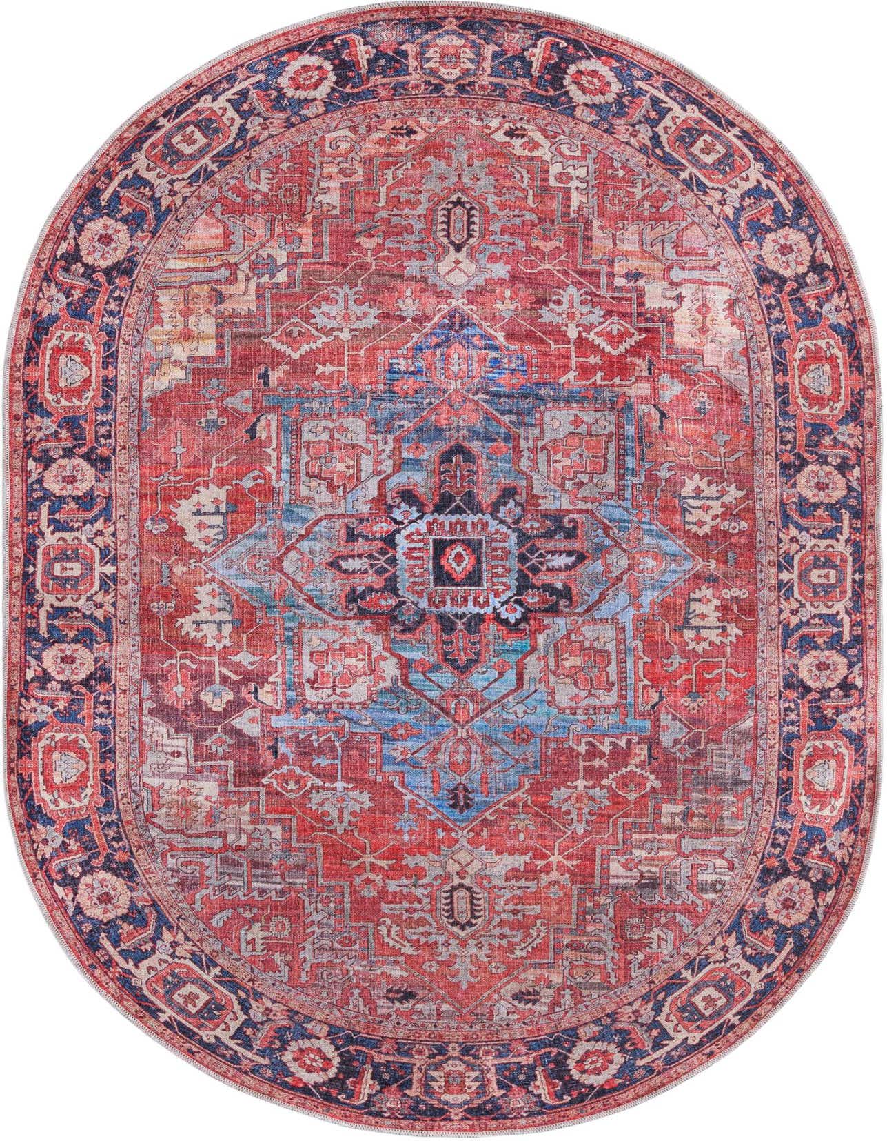 Primary image  5' 3 x 8'  Washable Maahru Oval Rug