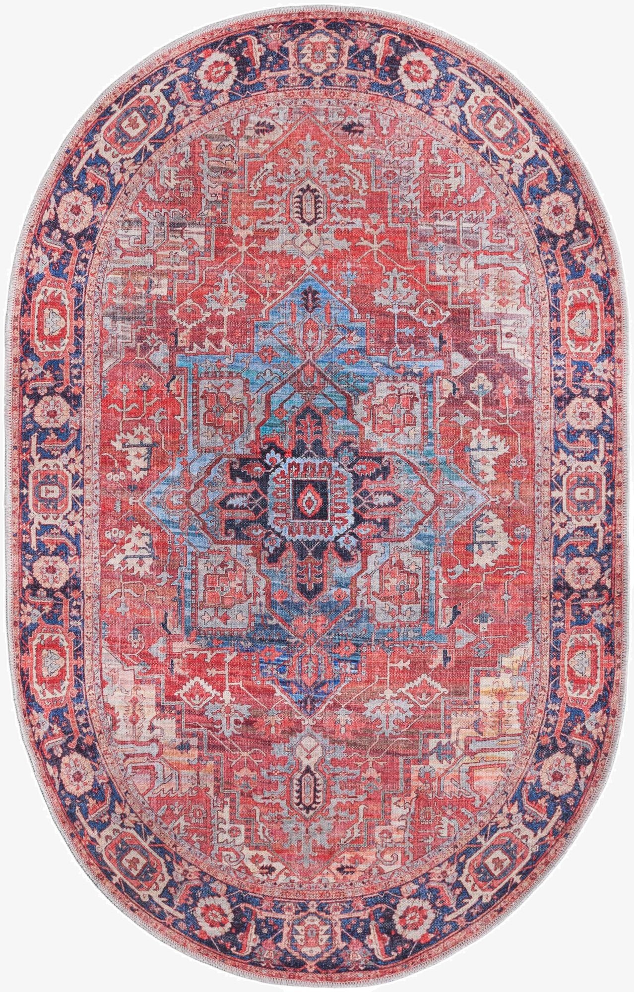  4' x 6'  Washable Maahru Oval Rug