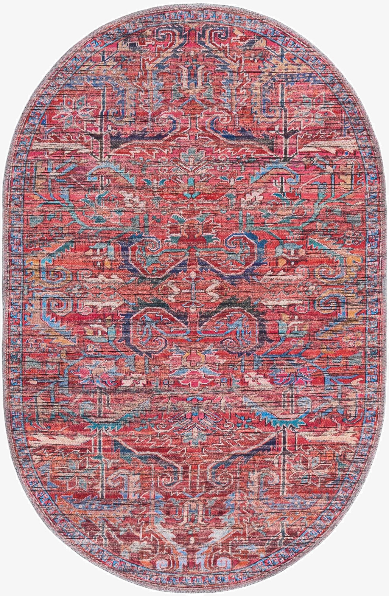  4' x 6'  Washable Maahru Oval Rug
