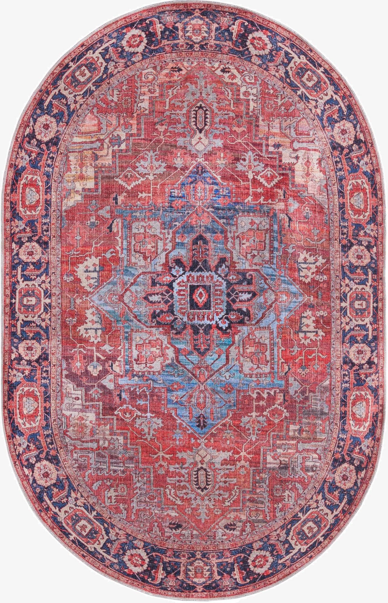 Primary image  5' 3 x 8'  Washable Maahru Oval Rug