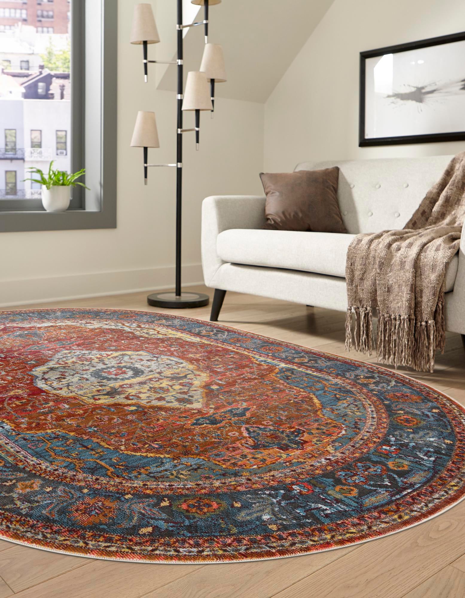 Rust Red 4' x 6' Santiago Oval Rug | Rugs.com