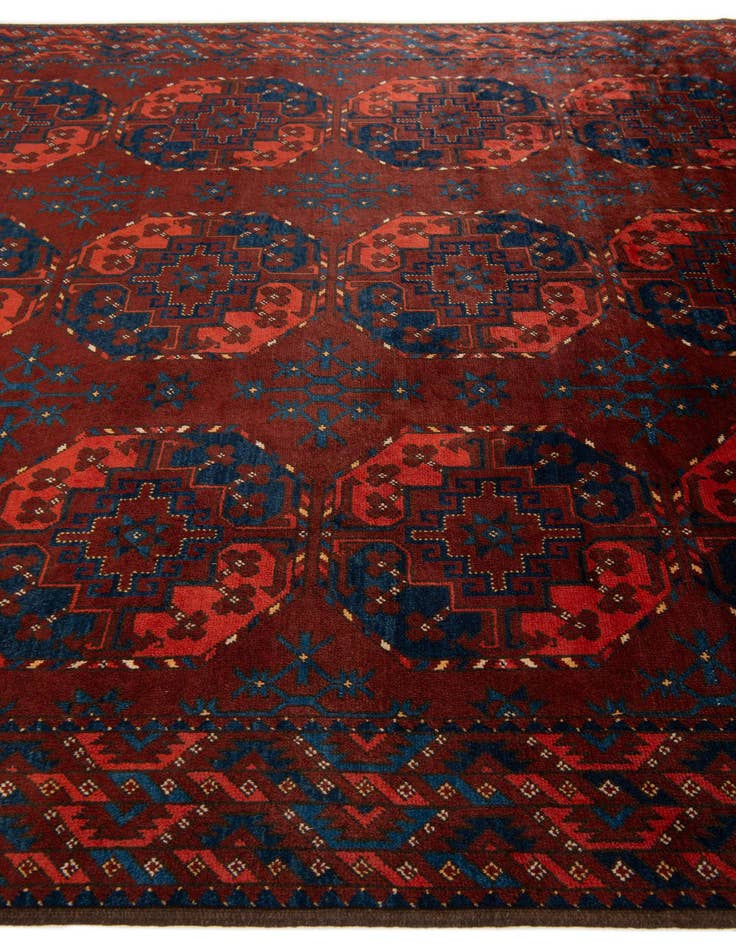 Detail image of  7' 6 x 9'  Hand Knotted Afghan Akhche Wool Rug