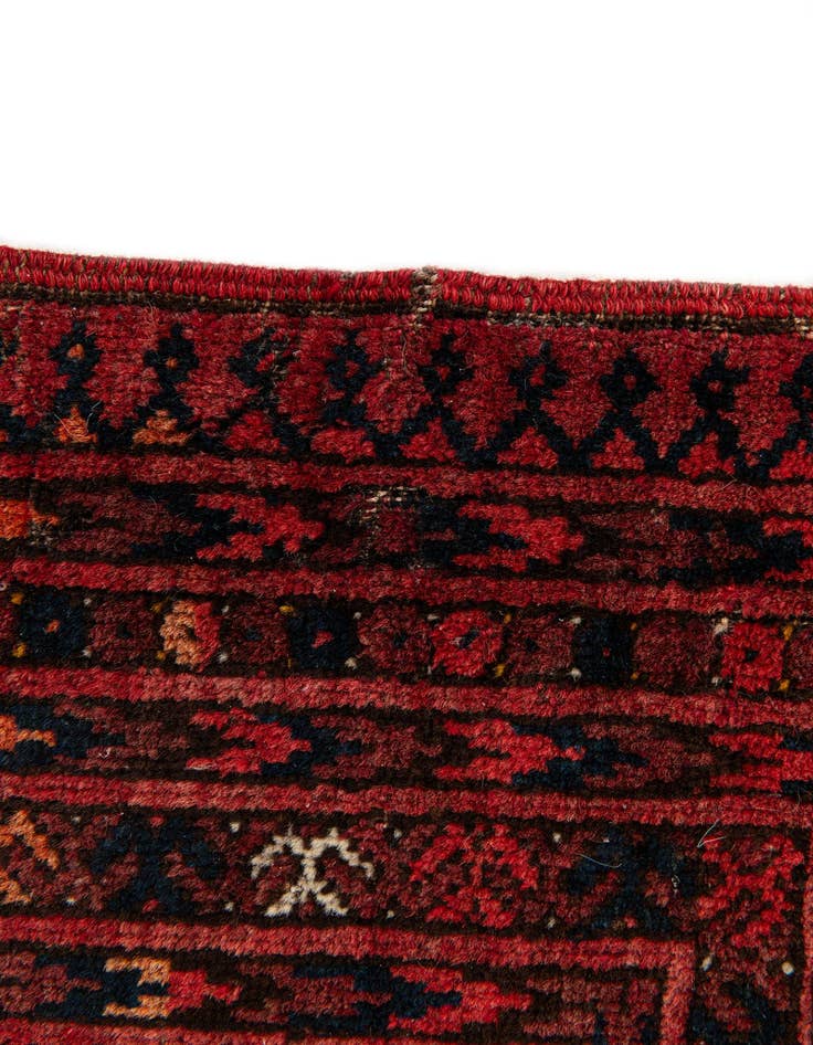 Detail image of  4' 1 x 5' 10  Hand Knotted Afghan Akhche Wool Rug