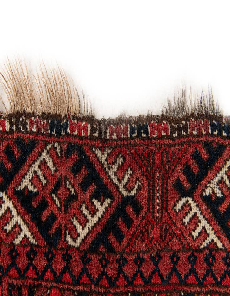 Detail image of  4' 1 x 5' 10  Hand Knotted Afghan Akhche Wool Rug