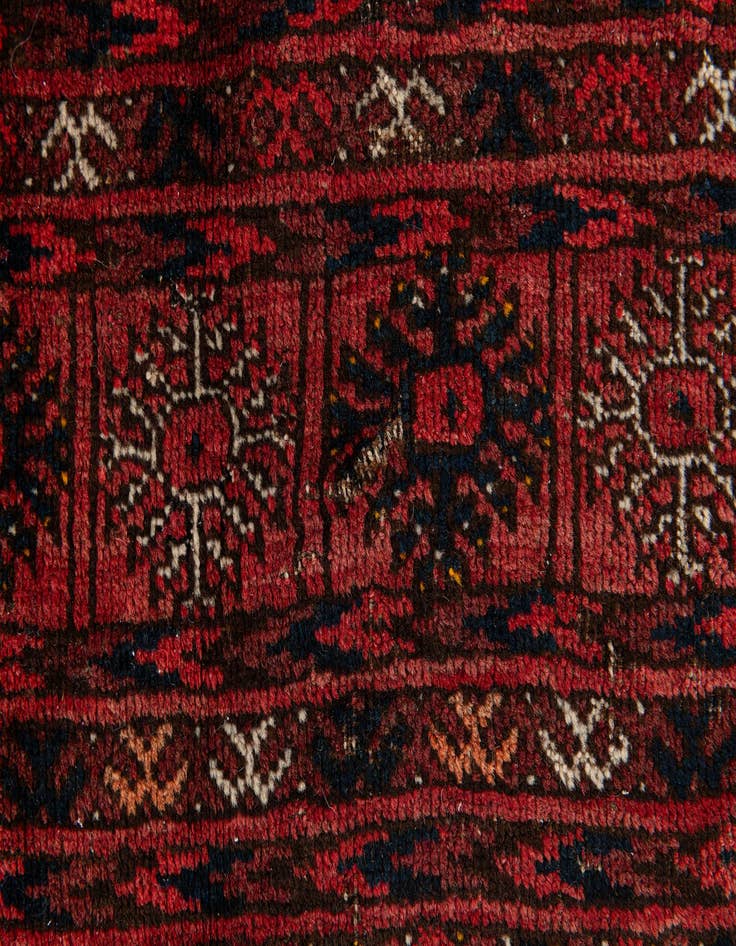 Detail image of  4' 1 x 5' 10  Hand Knotted Afghan Akhche Wool Rug