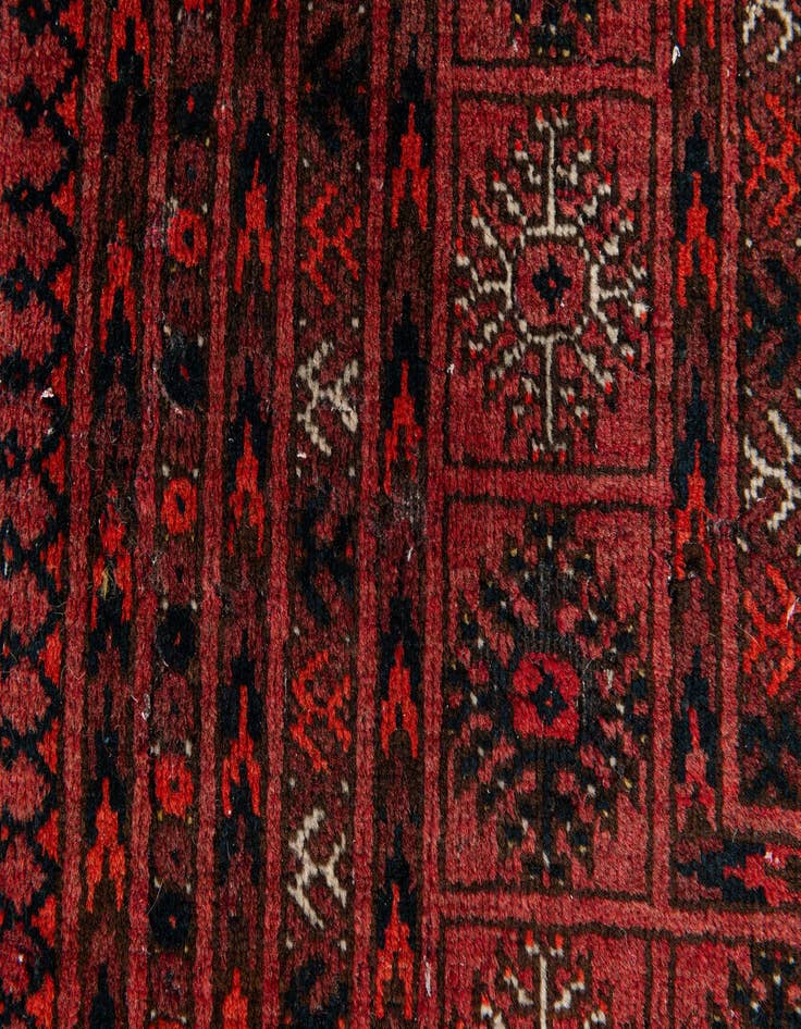 Detail image of  4' 1 x 5' 10  Hand Knotted Afghan Akhche Wool Rug