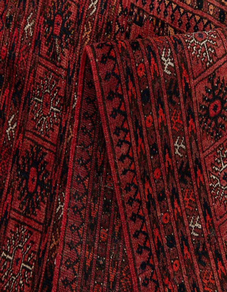 Detail image of  4' 1 x 5' 10  Hand Knotted Afghan Akhche Wool Rug