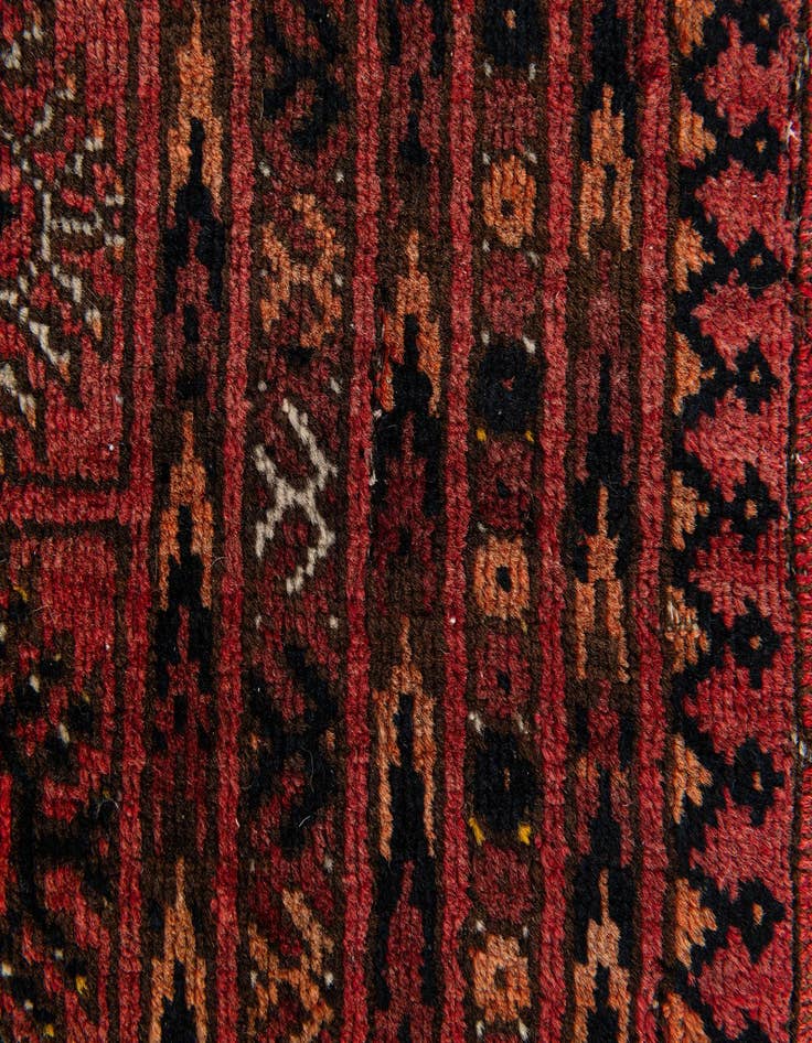 Detail image of  4' 1 x 5' 10  Hand Knotted Afghan Akhche Wool Rug
