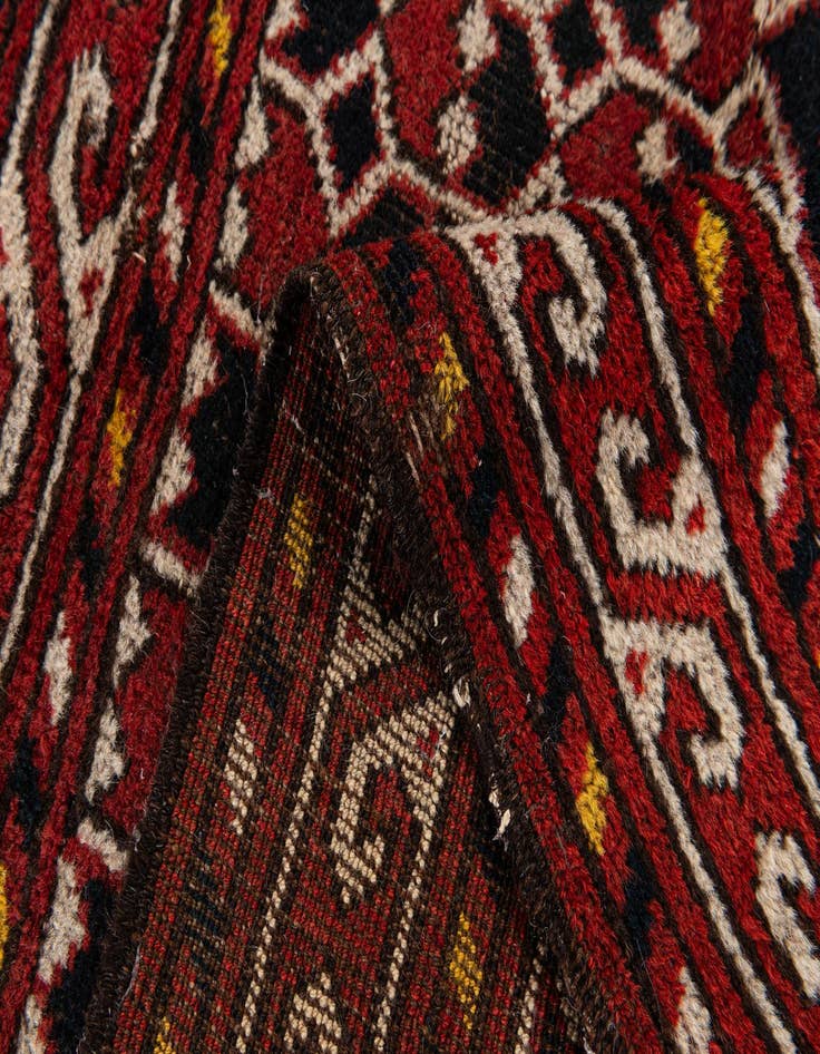 Detail image of  2' 8 x 4'  Hand Knotted Afghan Akhche Wool Rug