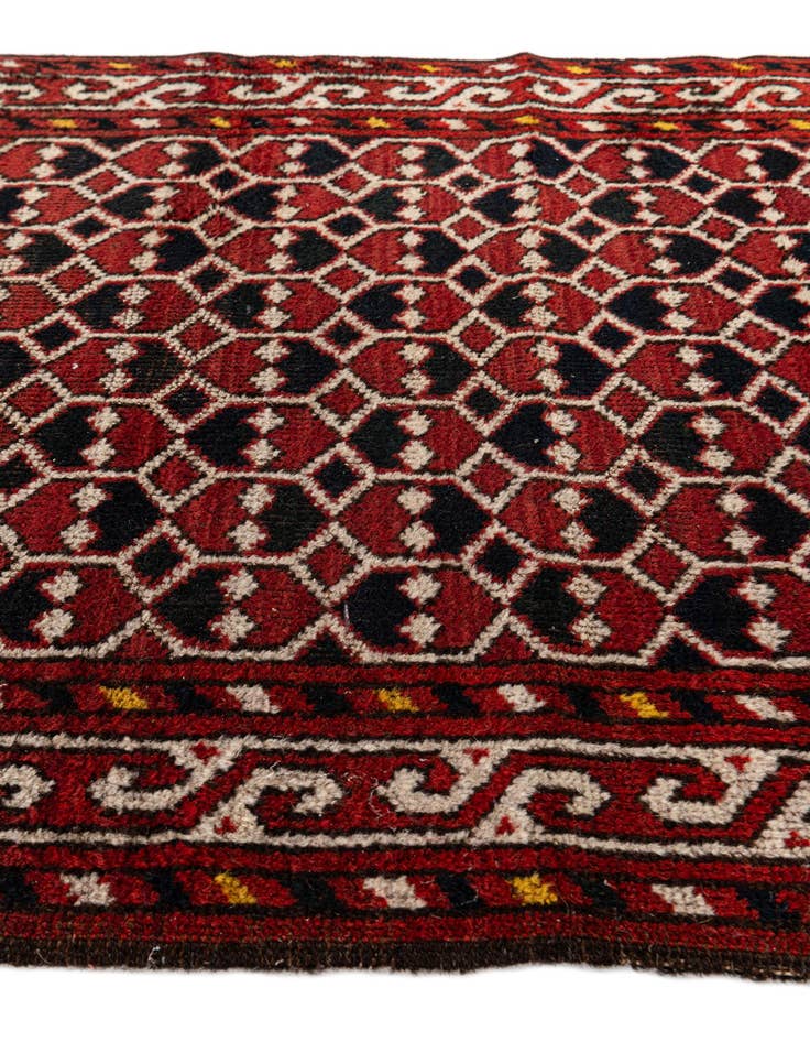 Detail image of  2' 8 x 4'  Hand Knotted Afghan Akhche Wool Rug