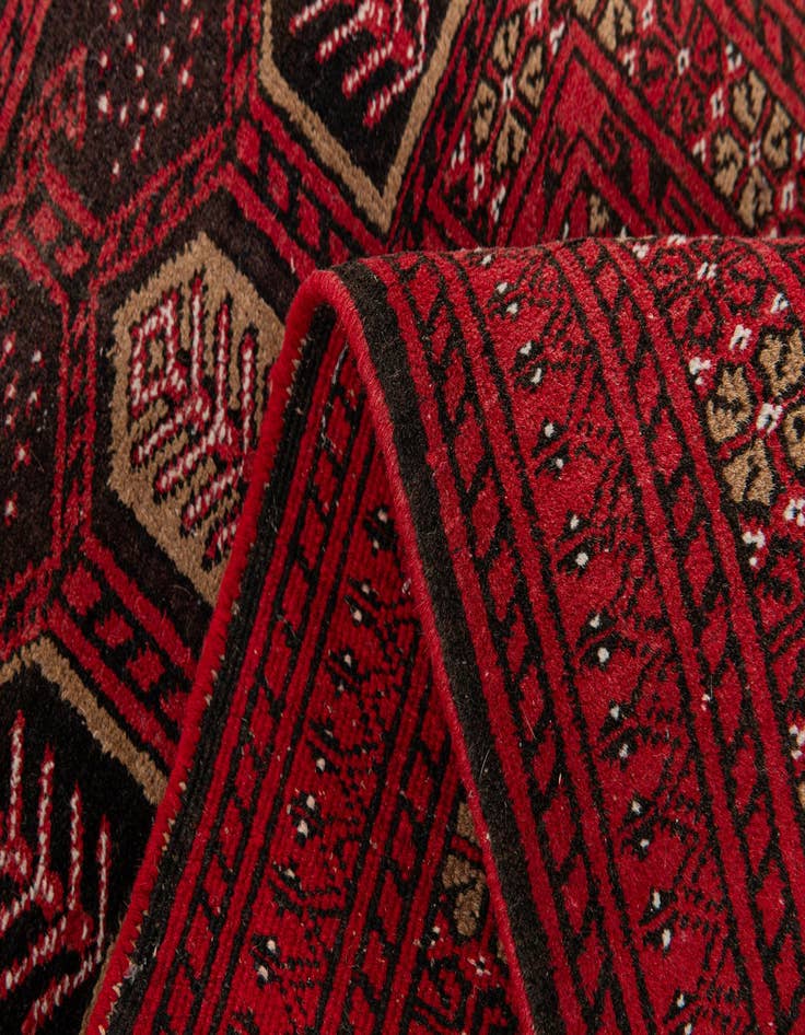Detail image of  2' 8 x 4' 1  Hand Knotted Afghan Akhche Wool Rug