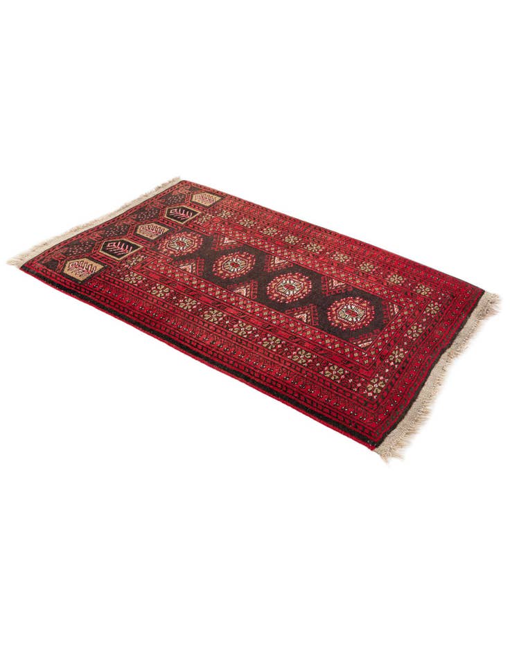 Detail image of  2' 8 x 4' 1  Hand Knotted Afghan Akhche Wool Rug