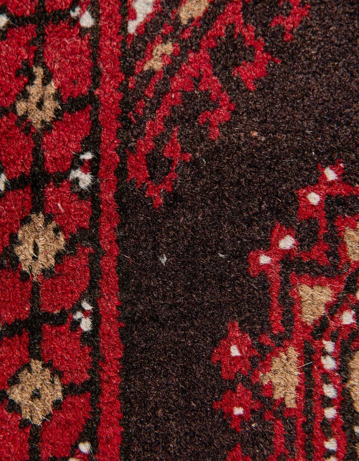 Detail image of  2' 8 x 4' 1  Hand Knotted Afghan Akhche Wool Rug