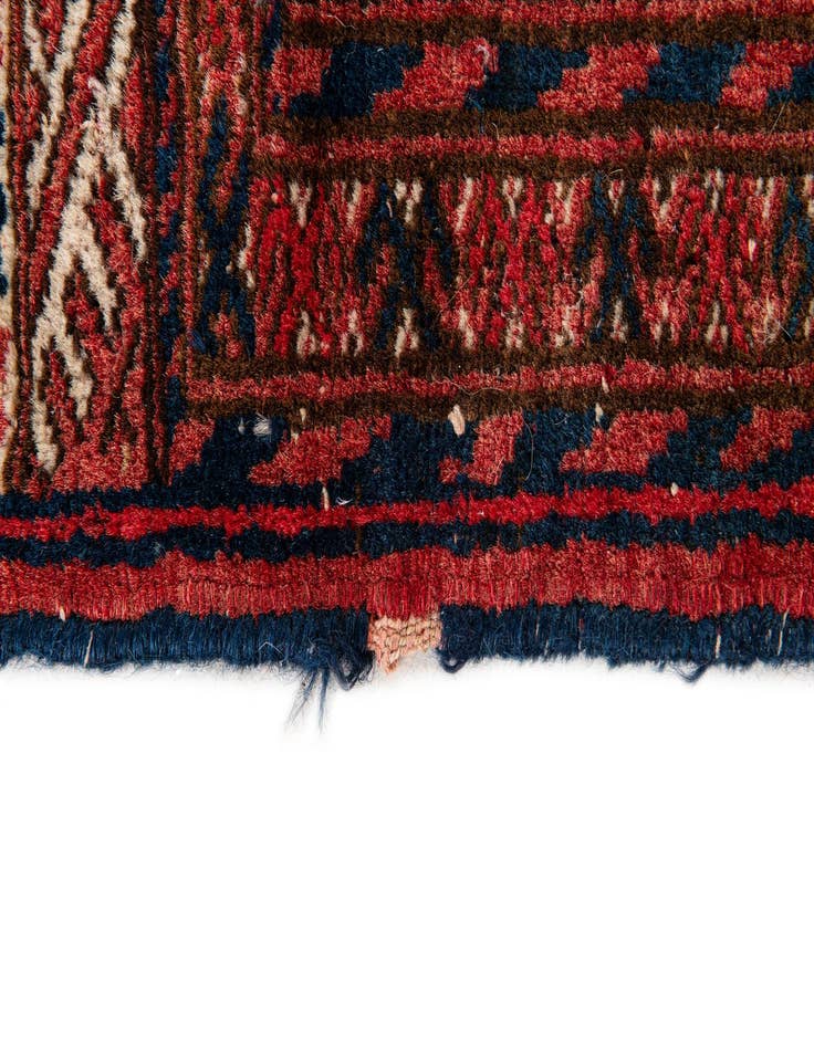 Detail image of  2' 10 x 4' 3  Hand Knotted Afghan Akhche Oriental Wool Rug