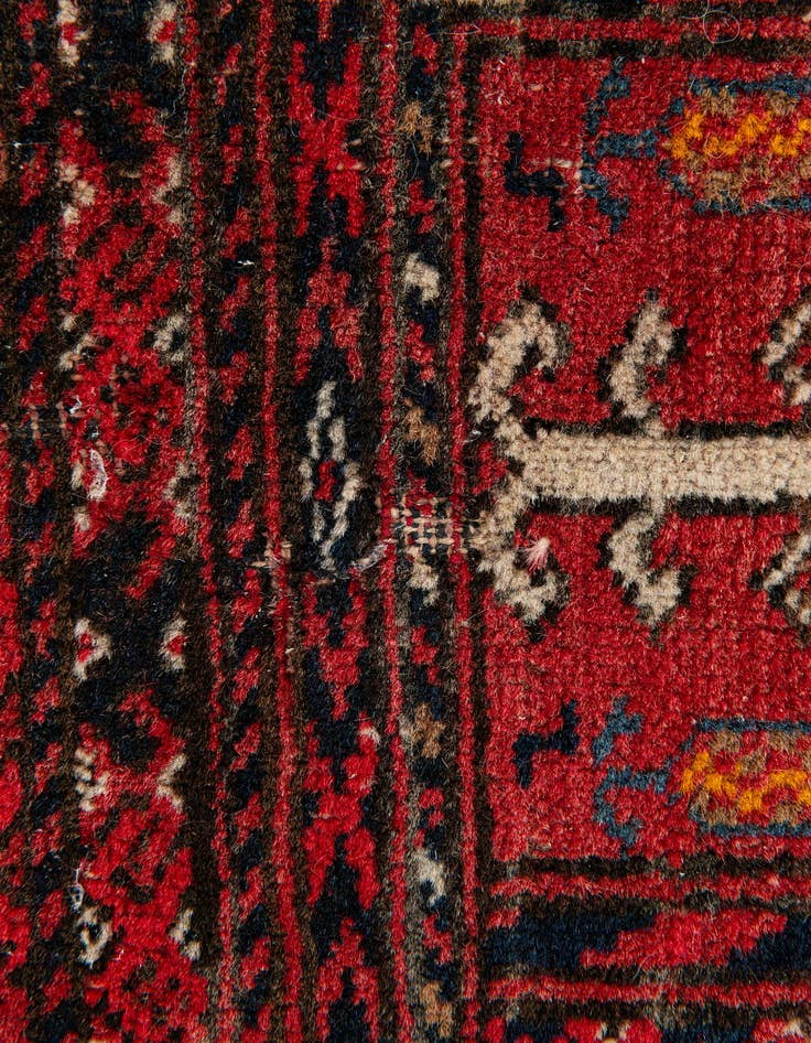 Detail image of  2' 10 x 4' 3  Hand Knotted Afghan Akhche Oriental Wool Rug