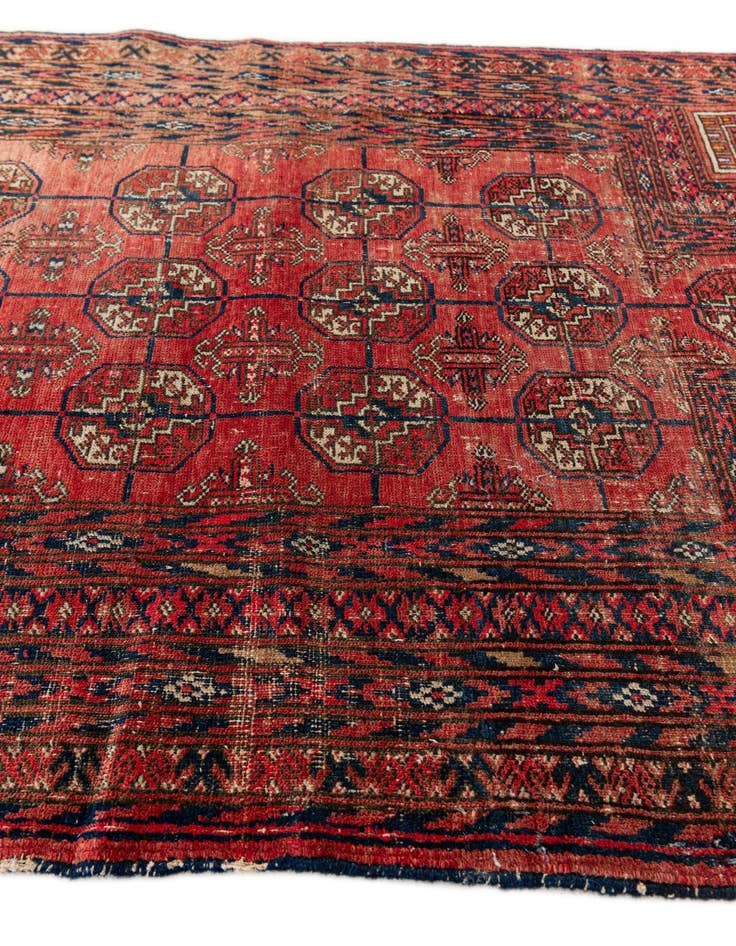 Detail image of  2' 10 x 4' 3  Hand Knotted Afghan Akhche Oriental Wool Rug