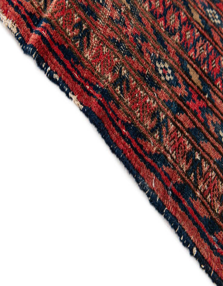 Detail image of  2' 10 x 4' 3  Hand Knotted Afghan Akhche Oriental Wool Rug