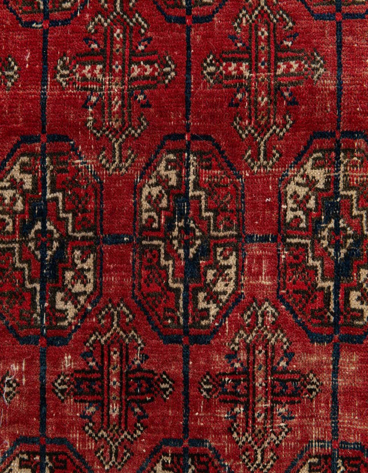 Detail image of  2' 10 x 4' 3  Hand Knotted Afghan Akhche Oriental Wool Rug