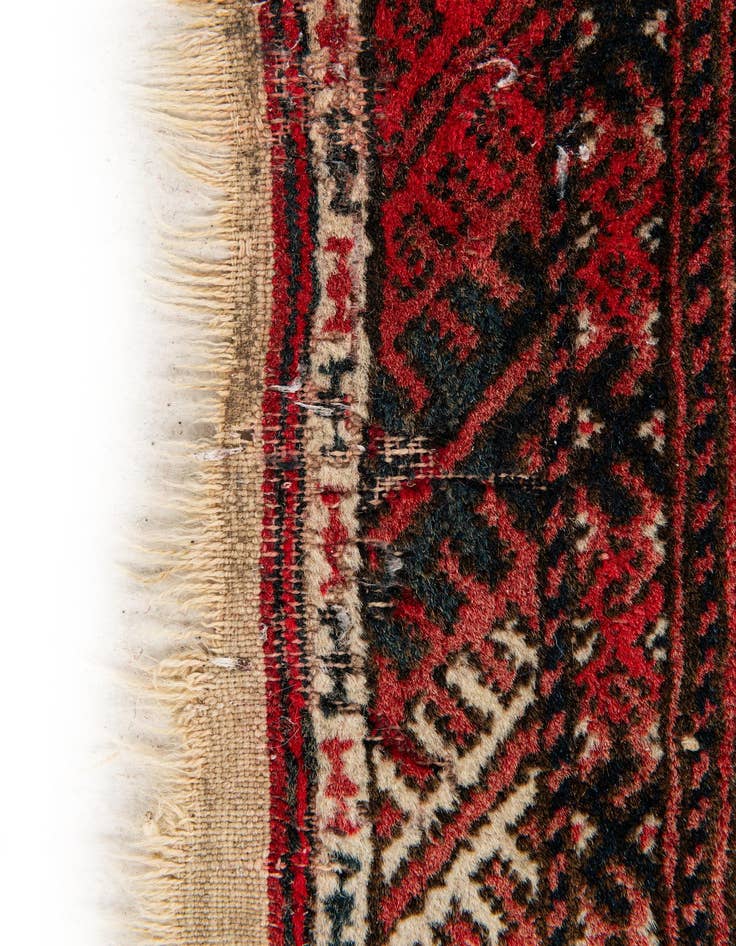 Detail image of  2' 10 x 4' 3  Hand Knotted Afghan Akhche Oriental Wool Rug