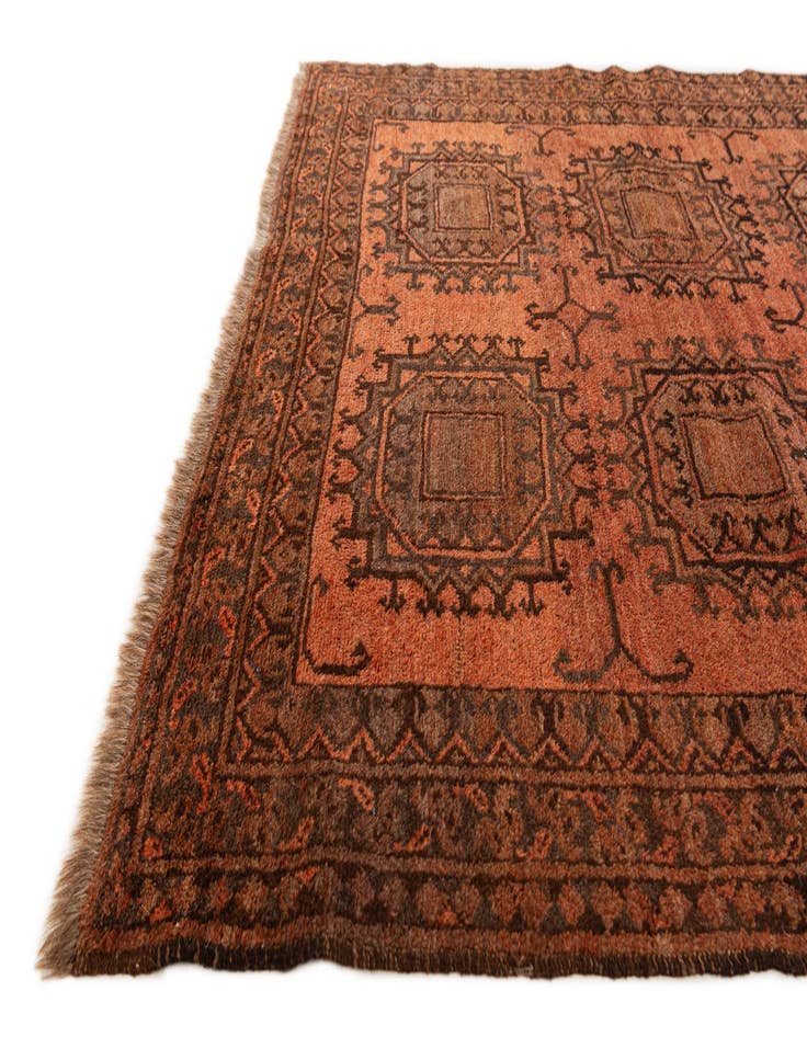 Detail image of  3' 7 x 6' 10  Hand Knotted Afghan Ersari Wool Rug