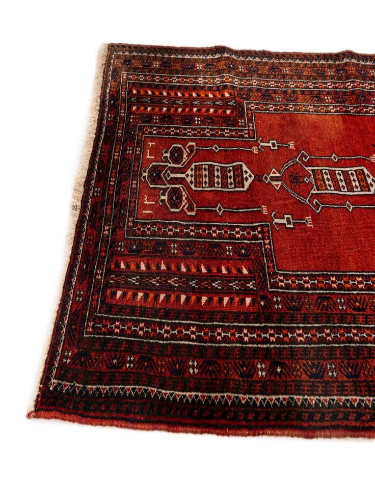 Detail image of  2' 11 x 5' 1  Hand Knotted Afghan Ersari Oriental Wool Rug