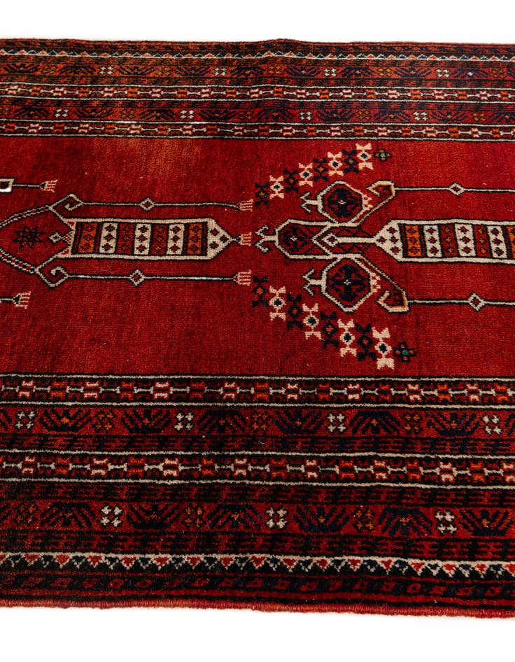 Detail image of  2' 11 x 5' 1  Hand Knotted Afghan Ersari Oriental Wool Rug