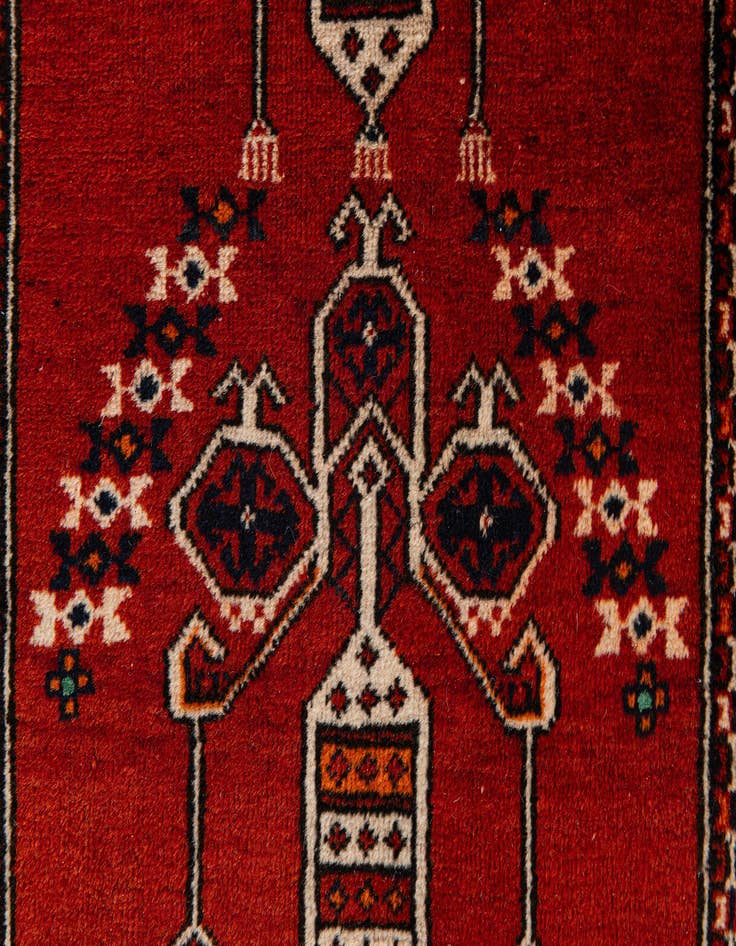 Detail image of  2' 11 x 5' 1  Hand Knotted Afghan Ersari Oriental Wool Rug