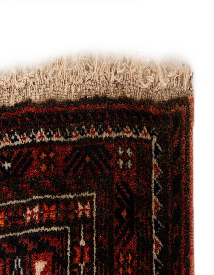 Detail image of  2' 11 x 5' 1  Hand Knotted Afghan Ersari Oriental Wool Rug