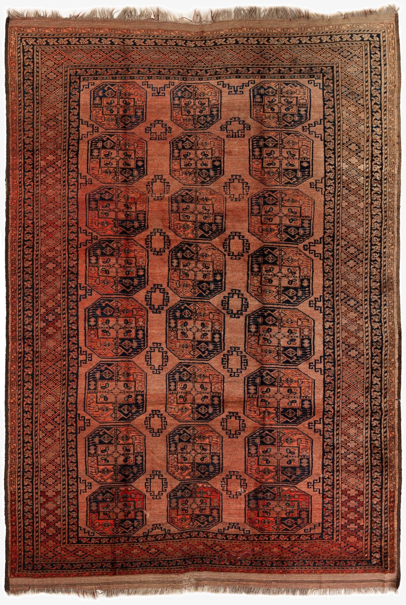  7' 8 x 11' 7  Hand Knotted Afghan Ersari Wool Rug