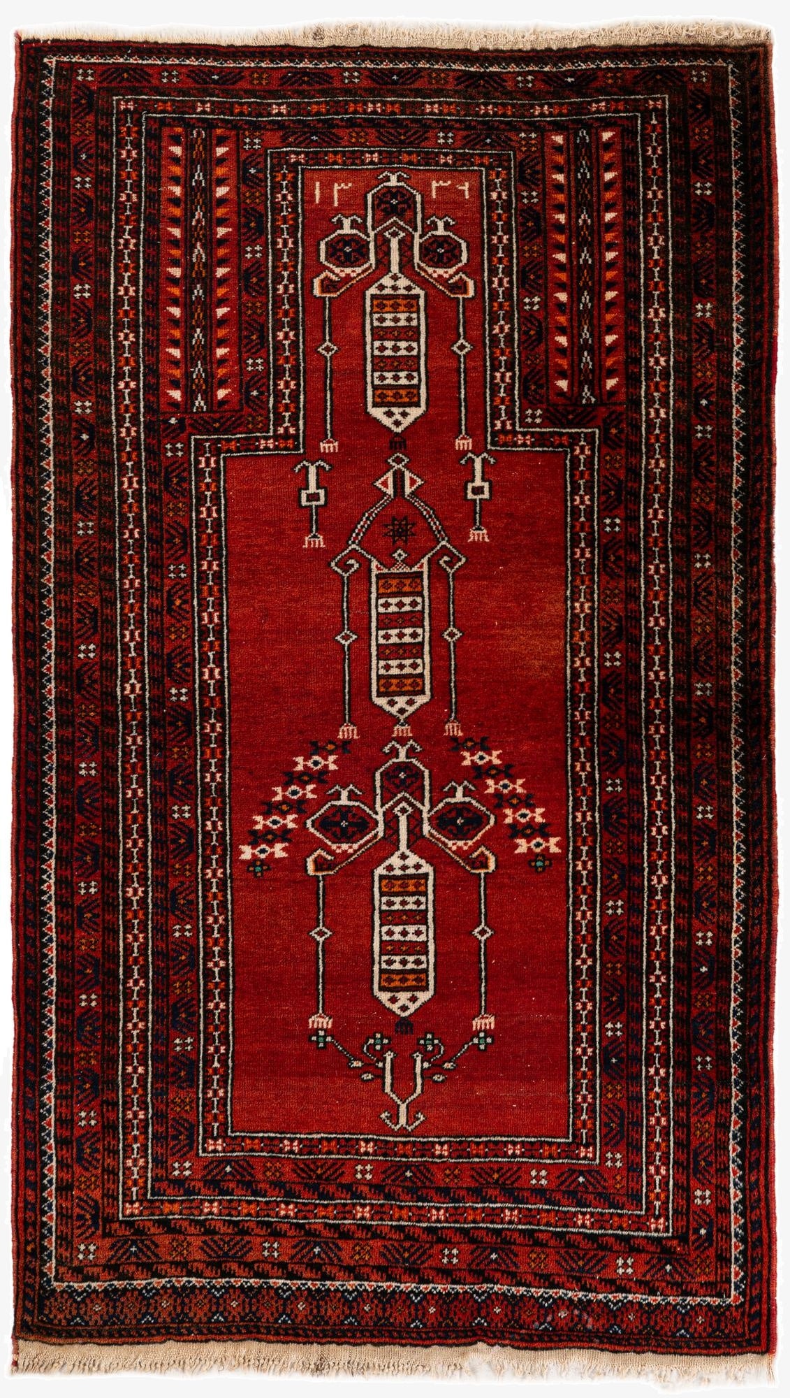  2' 11 x 5' 1  Hand Knotted Afghan Ersari Oriental Wool Rug