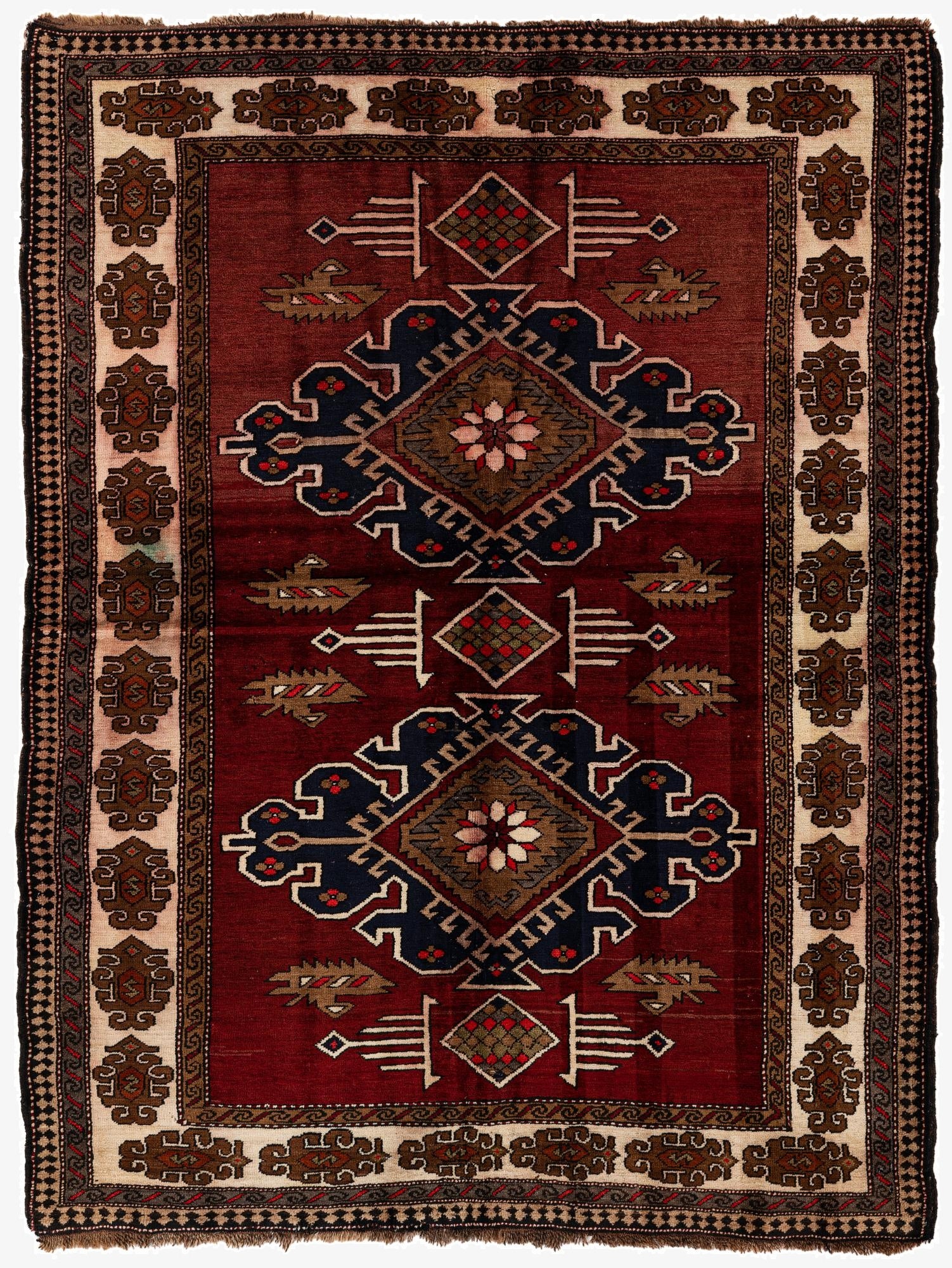  5' 5 x 7' 3  Hand Knotted Anatolian Oriental Wool Rug