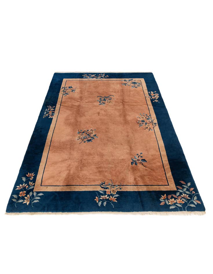 Detail image of  6' 10 x 10'  Hand Knotted Antique Finish Oriental Wool Rug