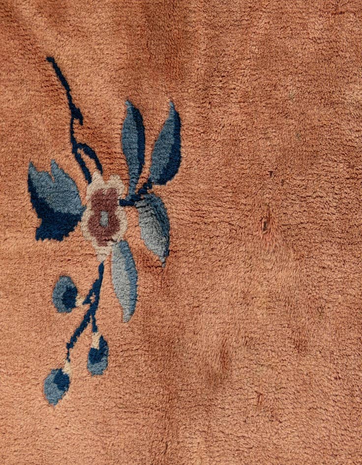 Detail image of  6' 10 x 10'  Hand Knotted Antique Finish Oriental Wool Rug