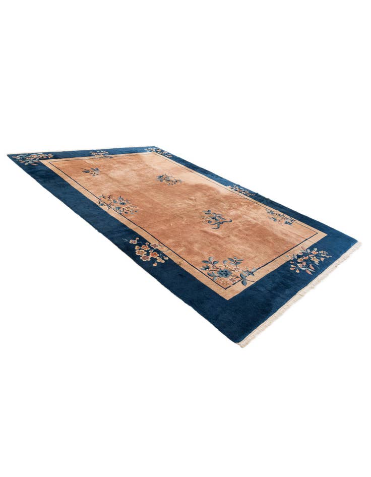 Detail image of  6' 10 x 10'  Hand Knotted Antique Finish Oriental Wool Rug