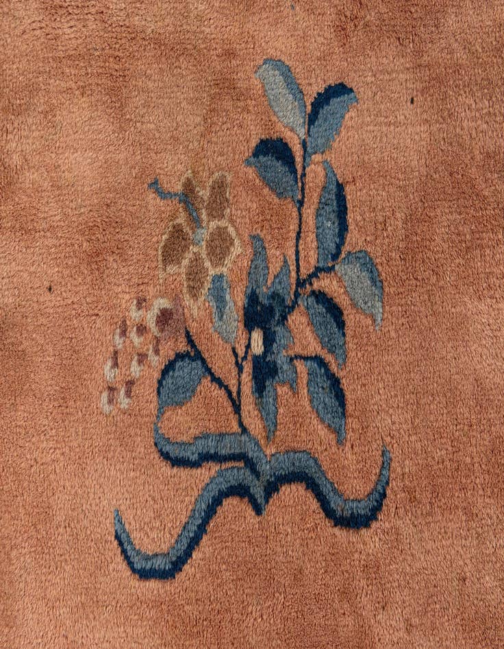 Detail image of  6' 10 x 10'  Hand Knotted Antique Finish Oriental Wool Rug