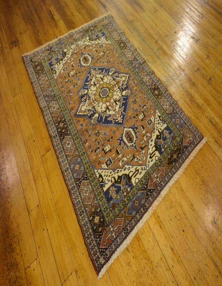 Detail image of 4' x 5' 3 Hand Knotted Ardabil Persian Wool Rug