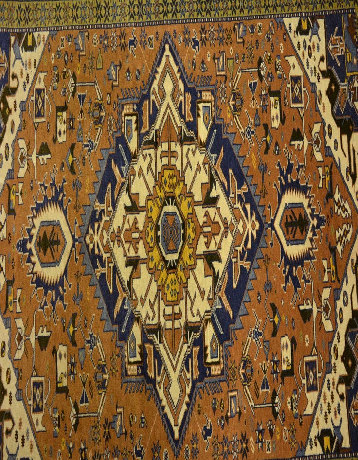 Detail image of 4' x 5' 3 Hand Knotted Ardabil Persian Wool Rug